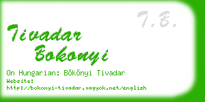 tivadar bokonyi business card